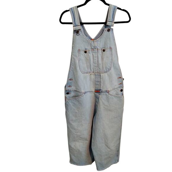 Y2K Marithé + François Girbaud Women's sz Medium Thrashed Denim Vintage Overalls - Picture 1 of 12